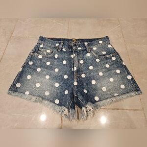 Wrangler Blue and White Polka Dot Jean Shorts